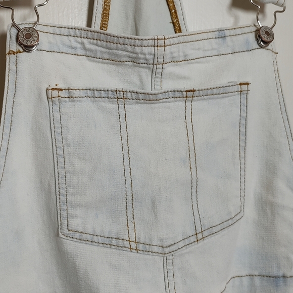Jeans Light Blue Bleached Denim Overalls - Picture 4 of 13